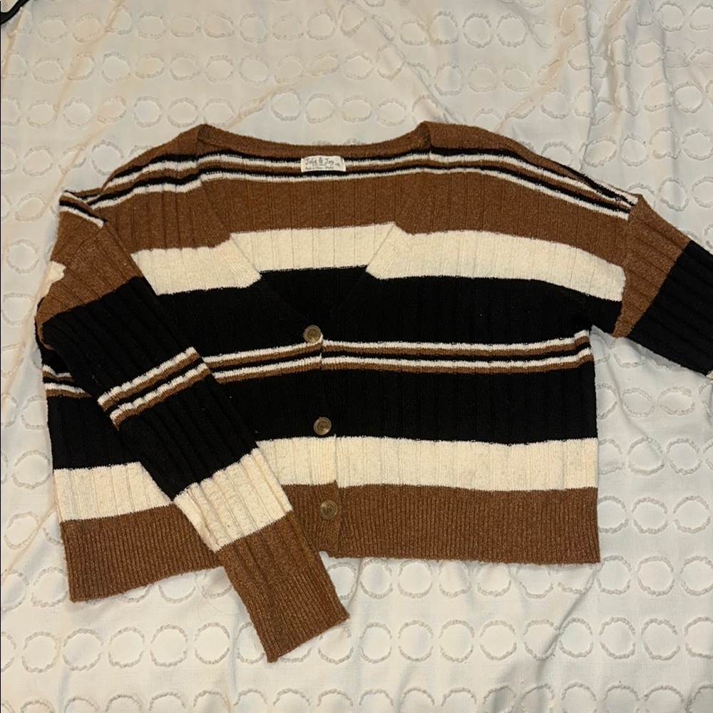 Women’s Striped Brown and Black Sweater